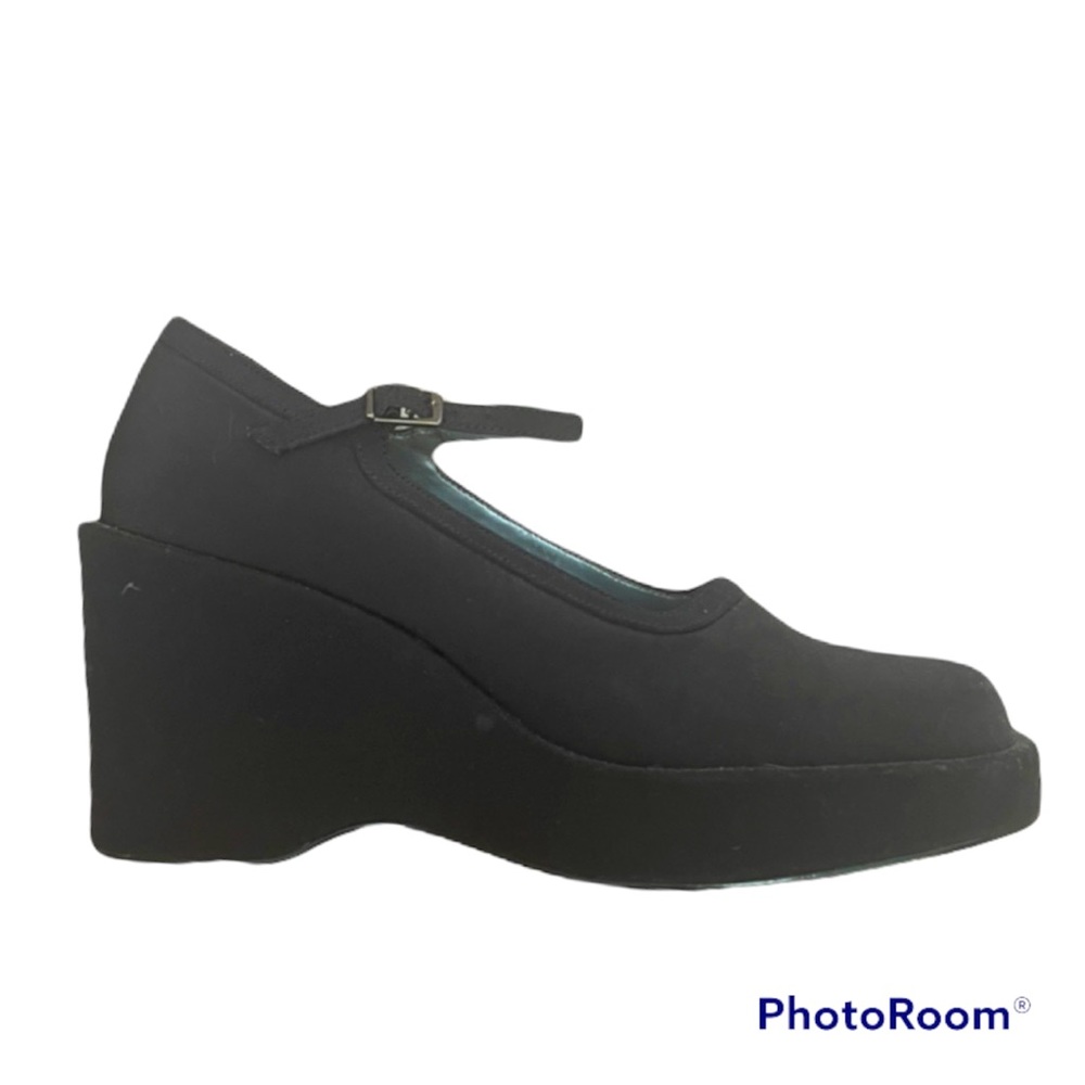 RARE y2k Mary Jane canvas platforms w/ chunky heel